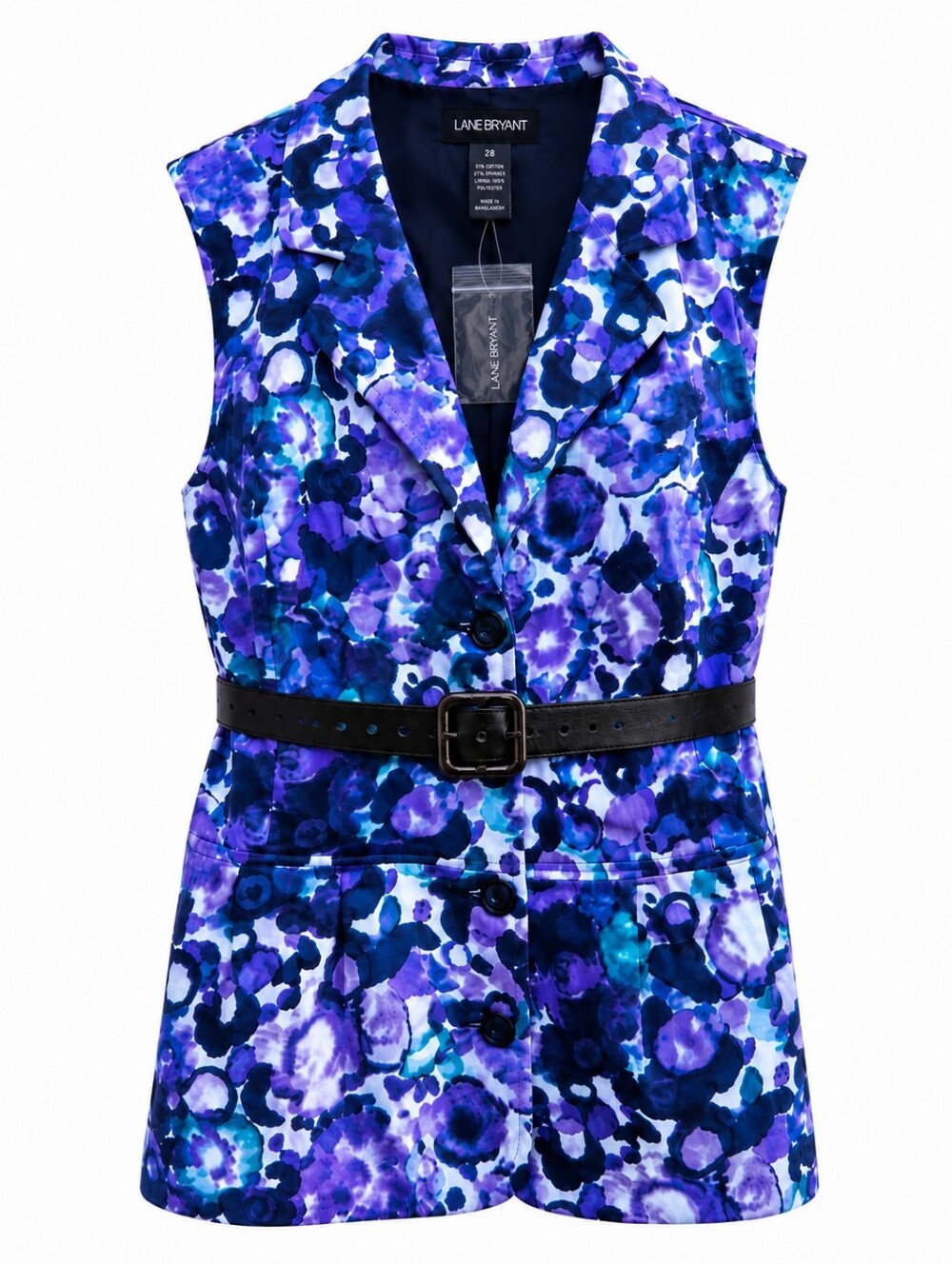 Lane Bryant Belted Floral Top Size 28 Plus Size Statement Blouse  Chic